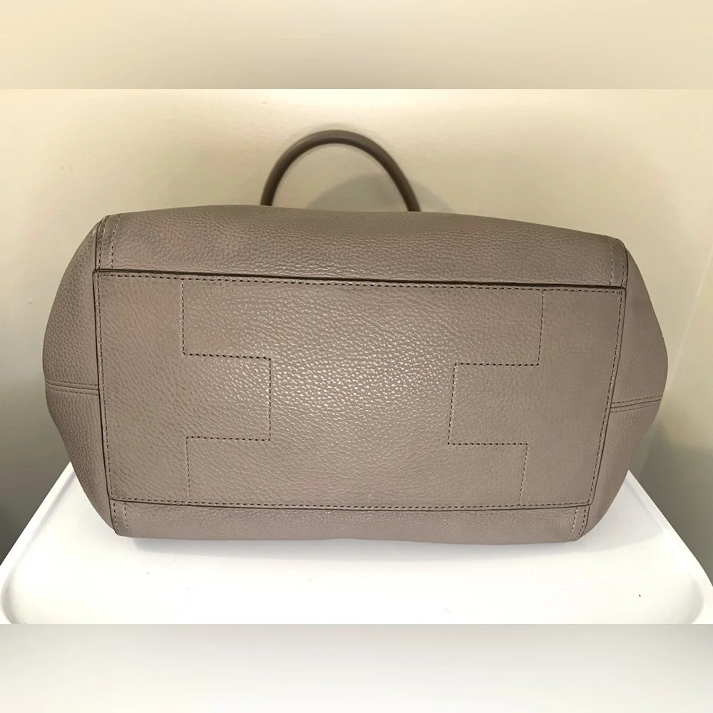 Tory Burch women’s half moon gray leather tote - Picture 3 of 16